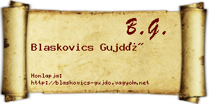 Blaskovics Gujdó névjegykártya